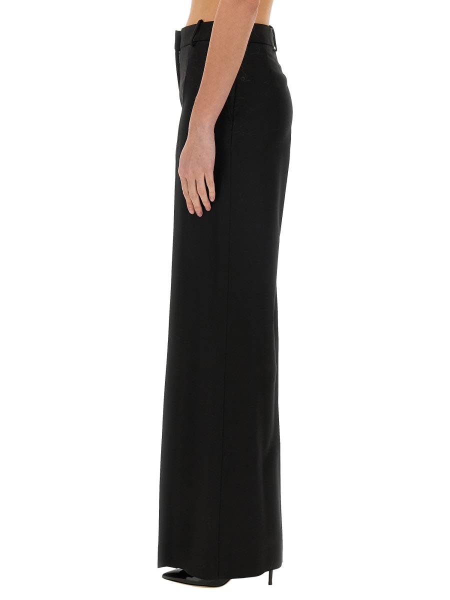 Shop Nina Ricci Wide Gabardine Pants In Black