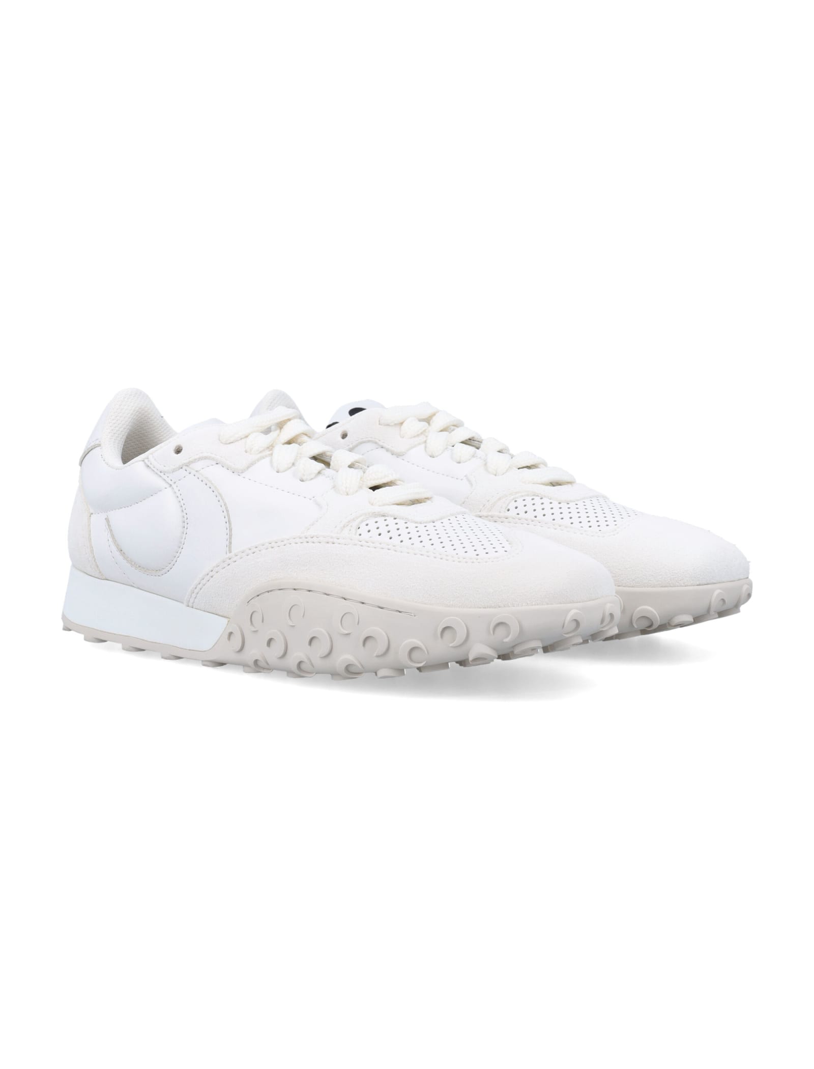 Shop Marine Serre Mr Rise Sneakers In White Red