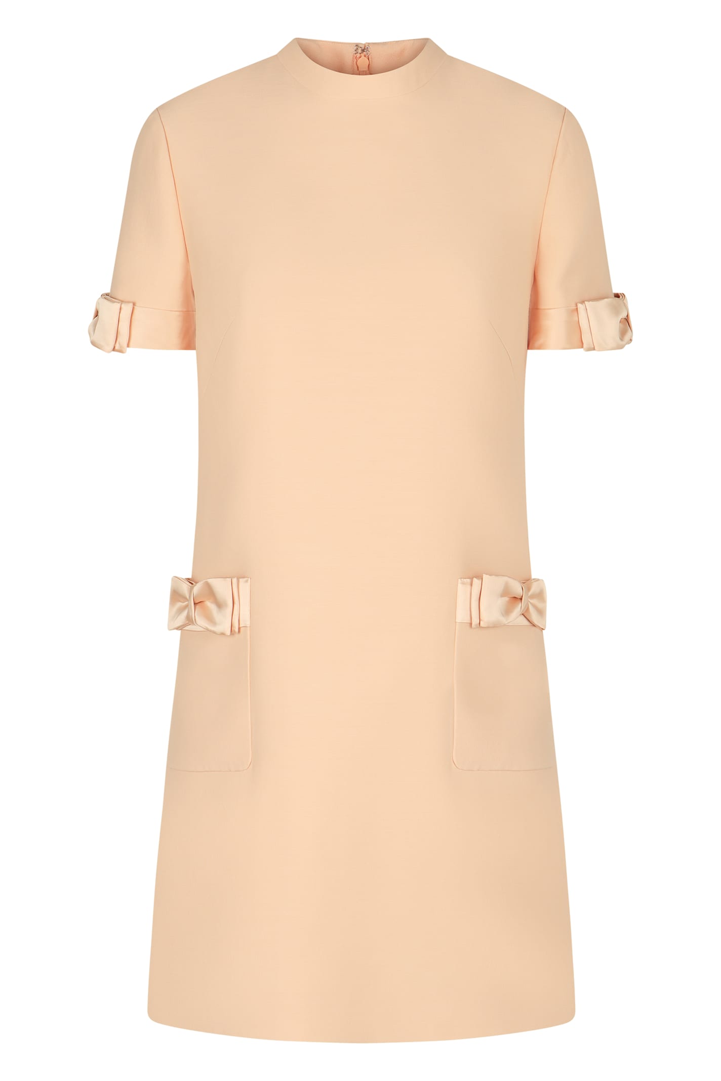 Valentino Wool And Silk Short Dress In Neutral