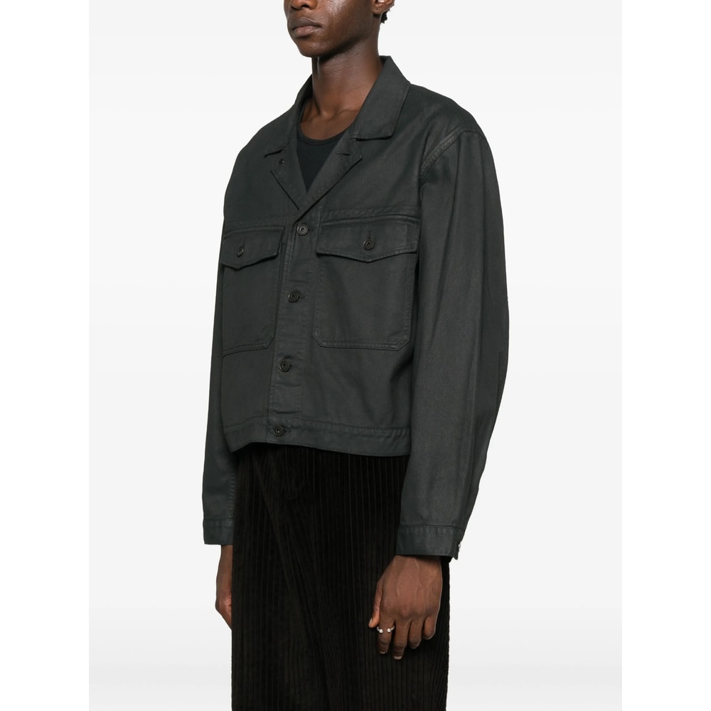 Lemaire Black Trucker Denim Jacket In Black