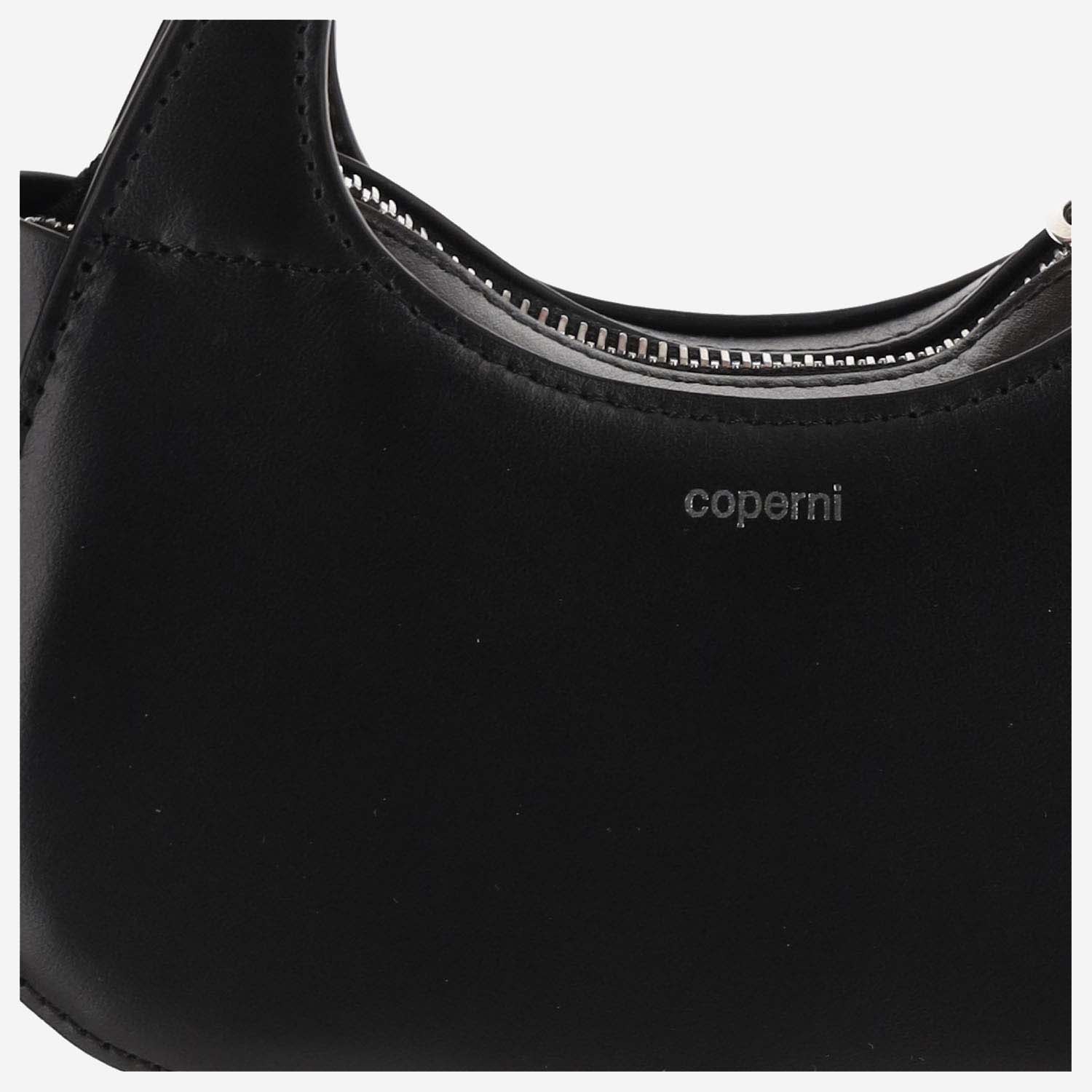 Shop Coperni Micro Baguette Swipe Leather Bag Shoulder Bag In Black