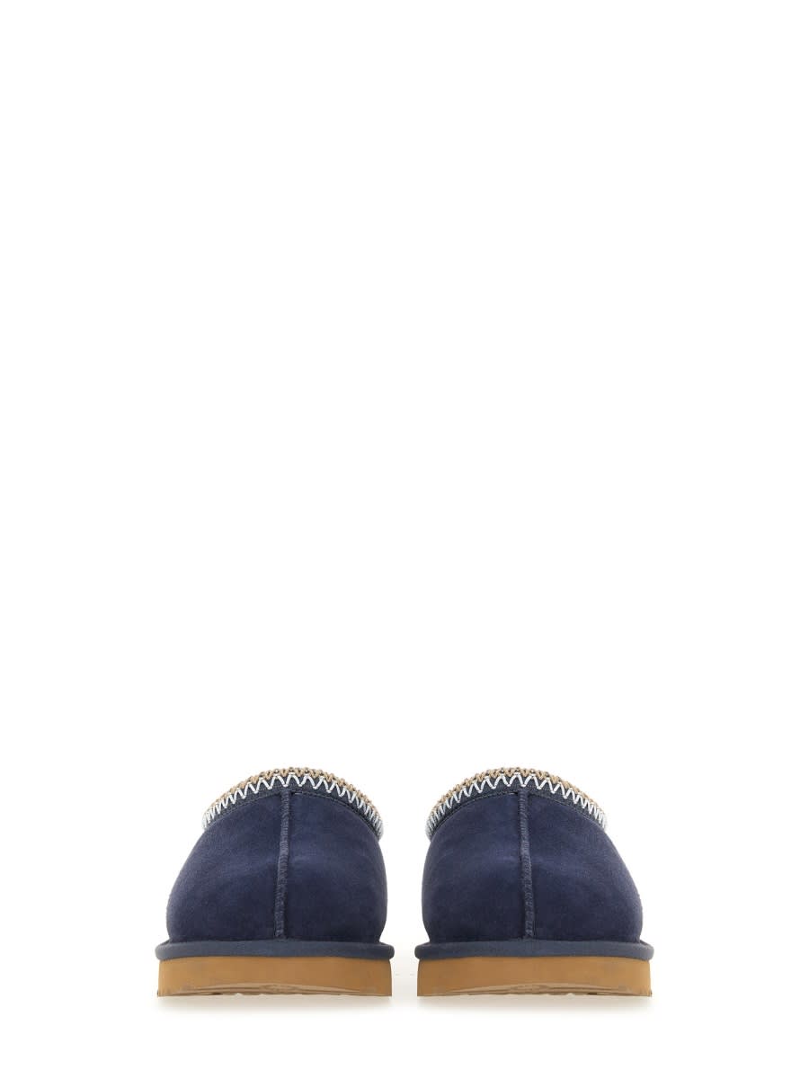 Ugg Slip-on Slippers With Rubber Sole And Zigzag Stitching In Blue