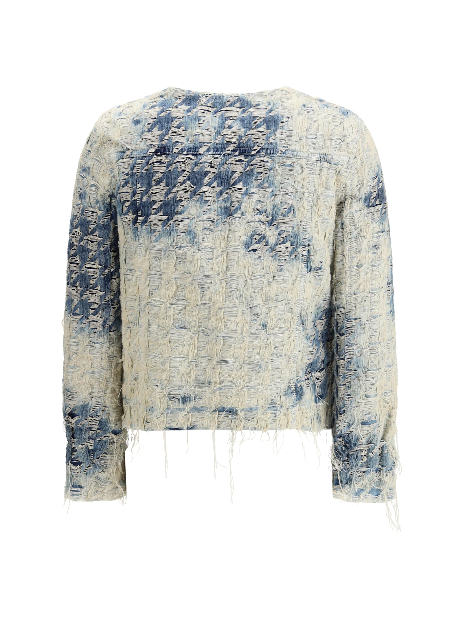 Diesel Women Houndstooth-pattern Denim Jacket In Multi