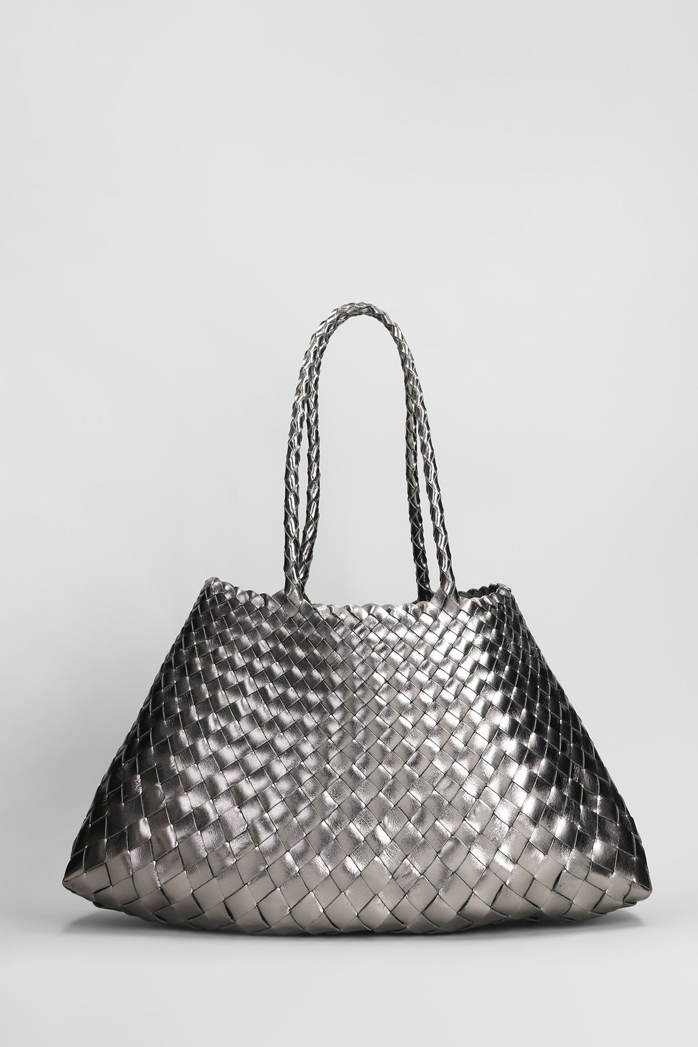 Santa Croce Big Tote In Gunmetal Leather