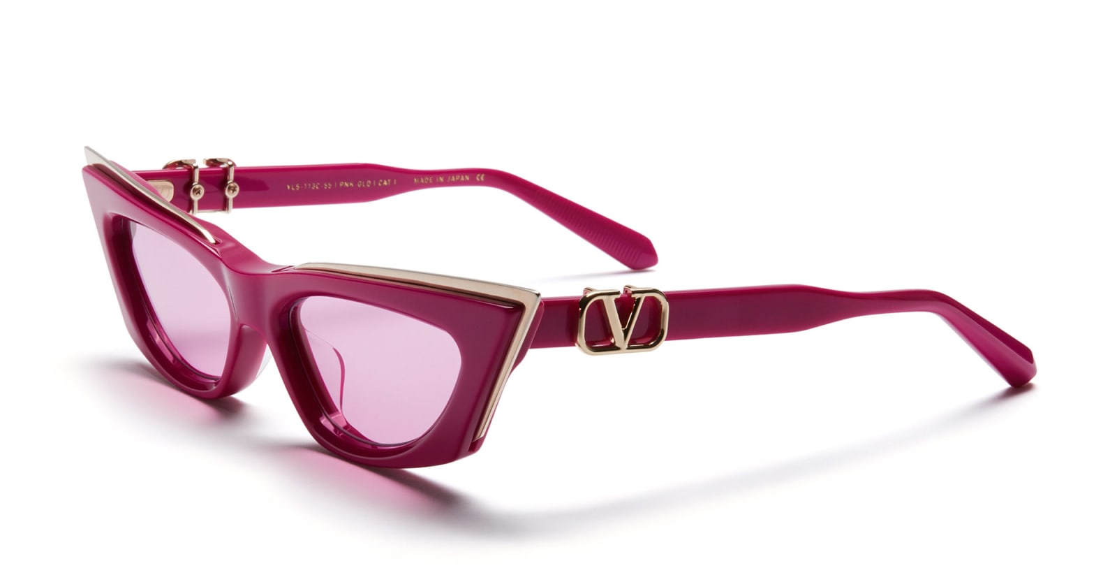 Shop Valentino V-goldcut I - Pink / White Gold Sunglasses