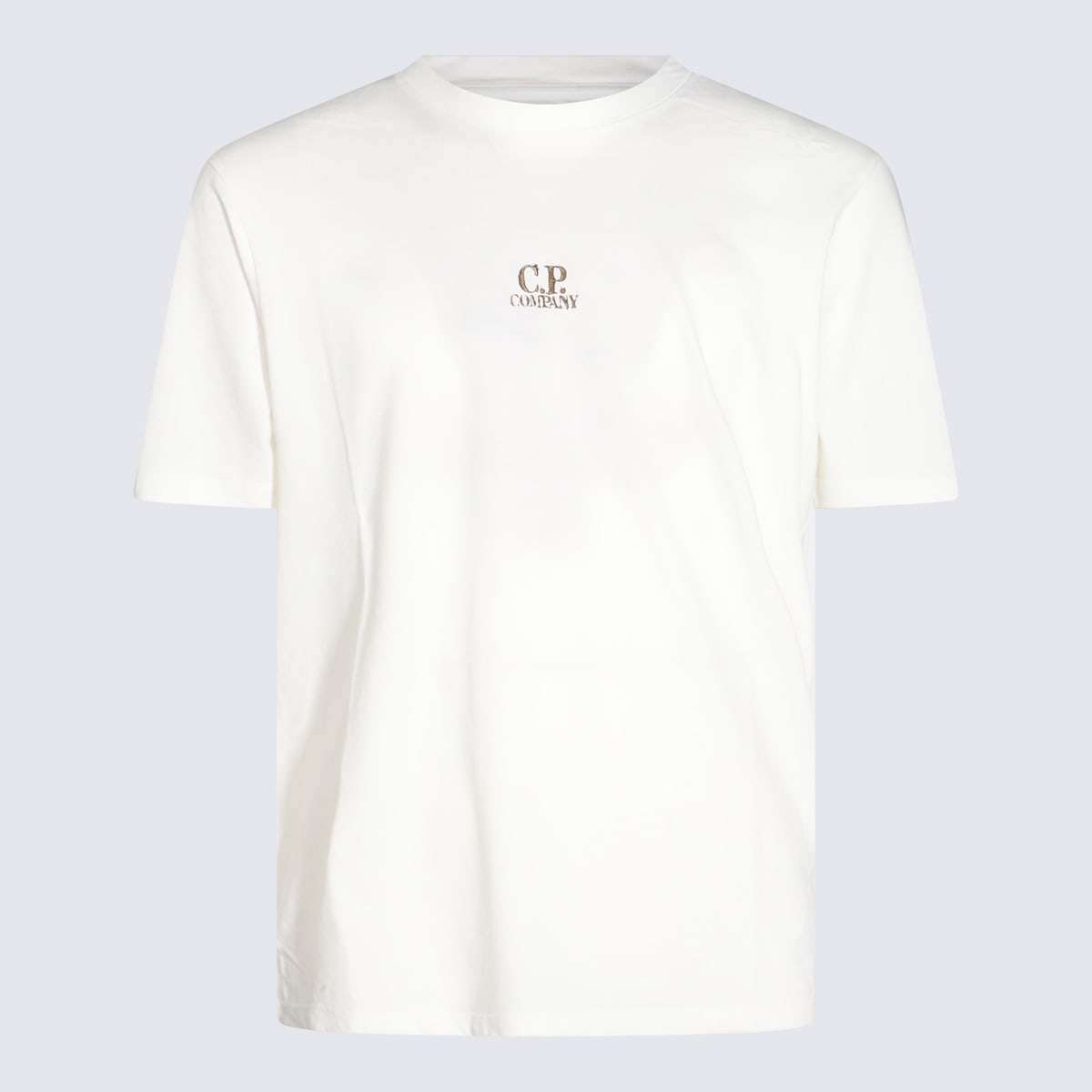 Shop C.p. Company White Cotton T-shirt In Gauze White