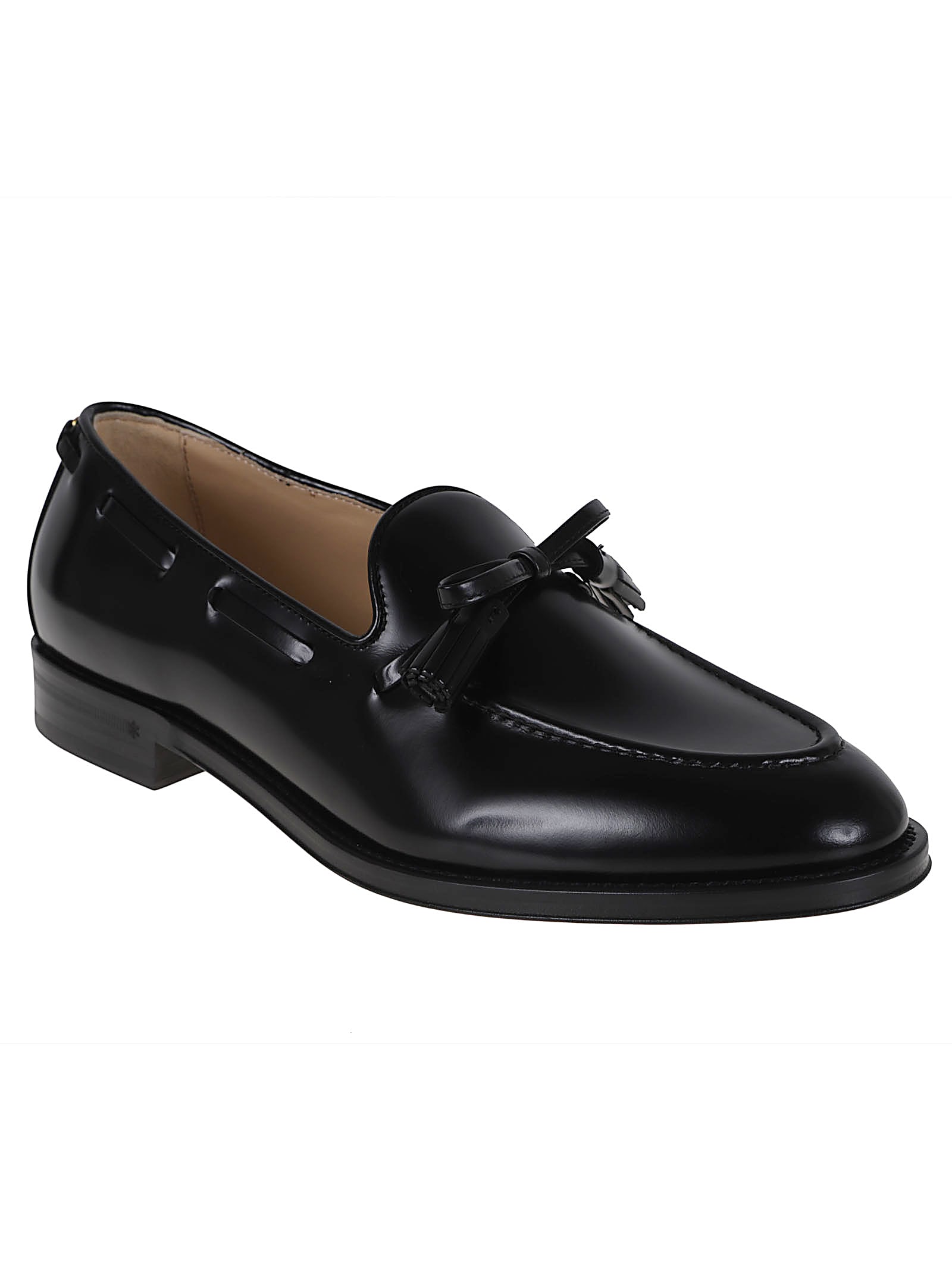 Valentino Bowshire Loafers In Polished Calfskin In Black