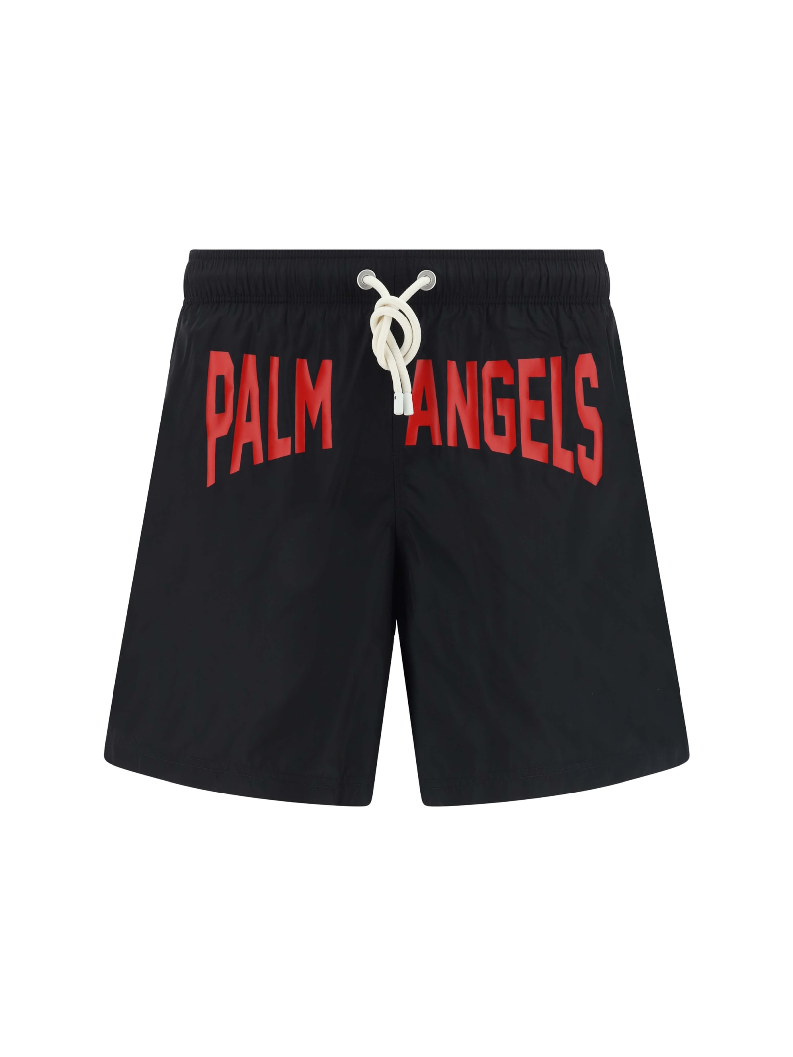 Shop Palm Angels Swimsuit In Black/red