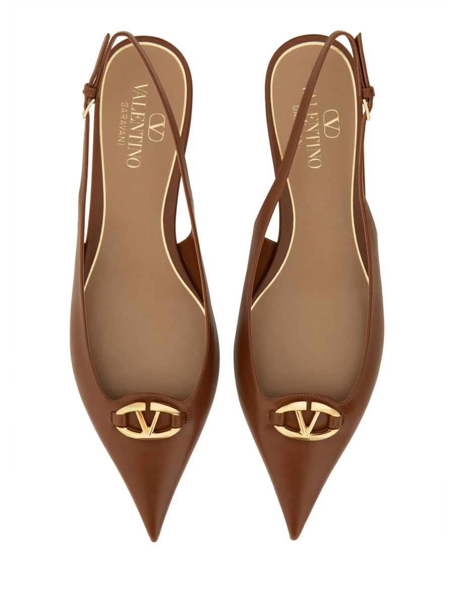 Shop Valentino Ballerina Slingback Vlogo In Buff