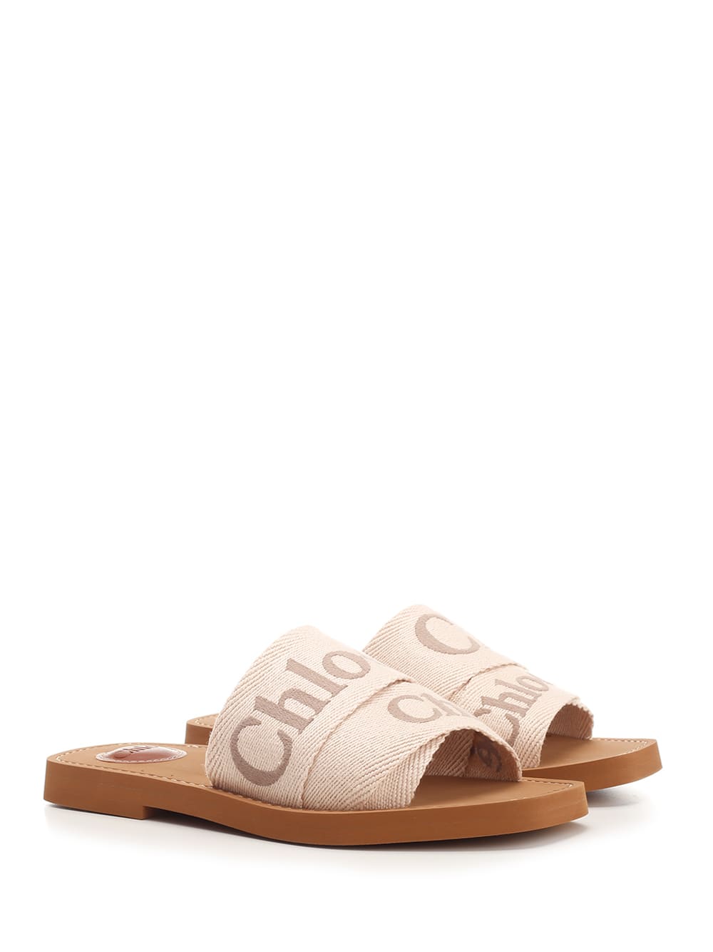 Shop Chloé Woody Flat Sole Slippers In Beige