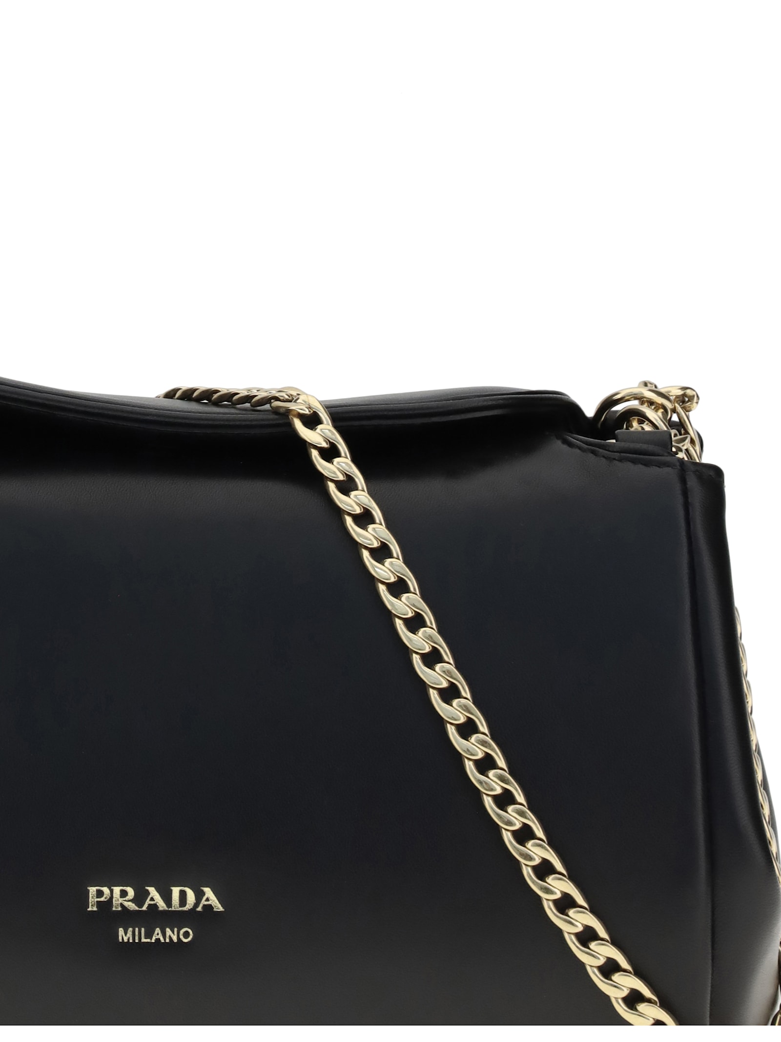 Prada Black Lamb Ovis Aries Aries Shoulder Bag In Black