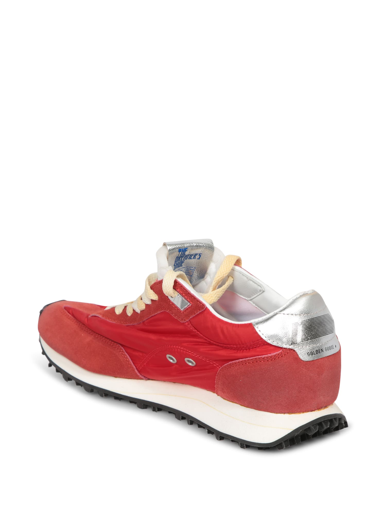 Golden Goose Marathon Sneakers With Red Nylon Upper And Silver Star Shoes In Red