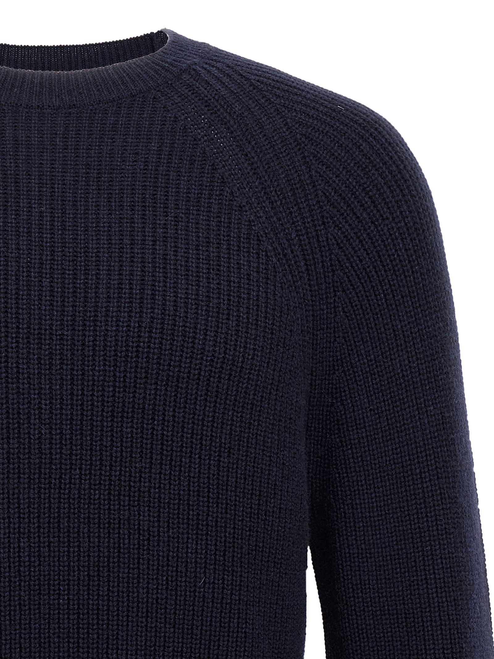 Zanone Raglan-sleeves Cashmere Sweater In Blue