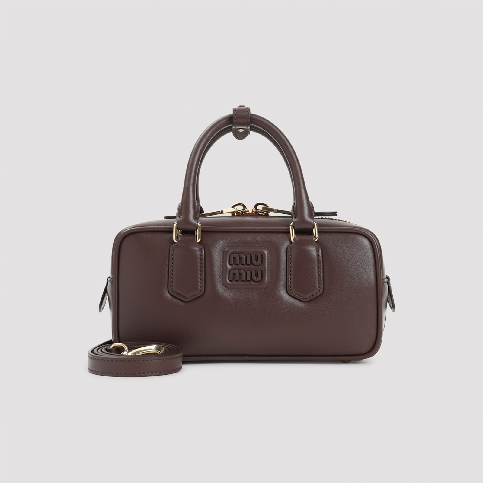 Miu Miu Arcadie Calf Leather Handbag Women In Burgundy