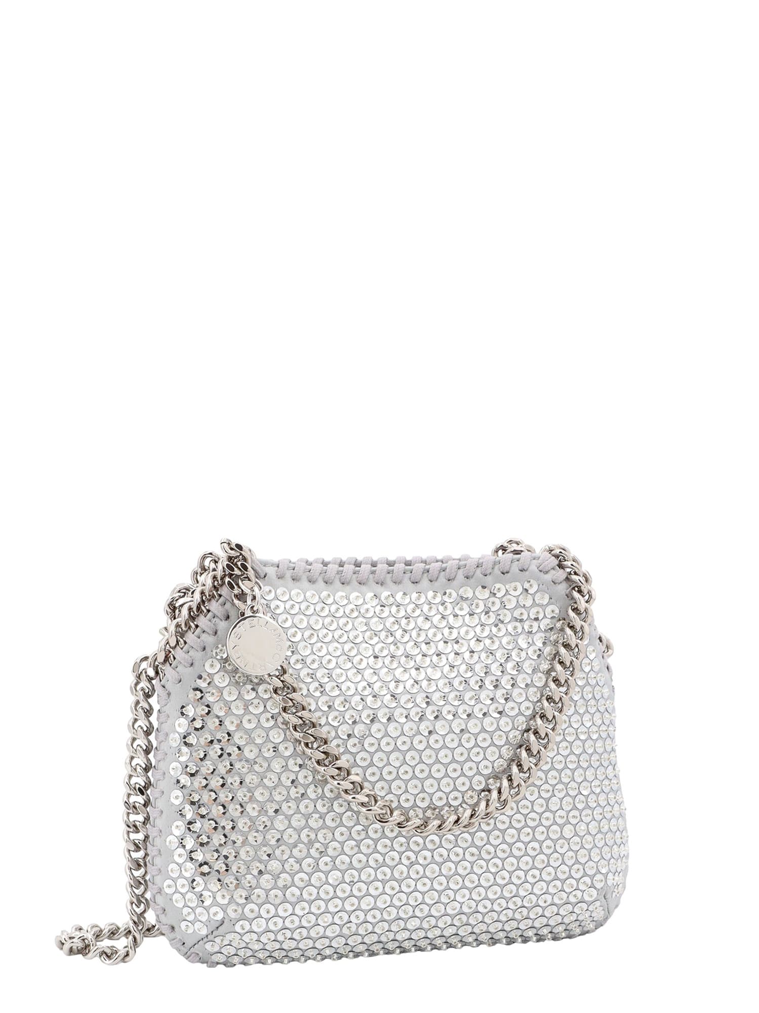 Shop Stella Mccartney Falabella Shoulder Bag In Silver