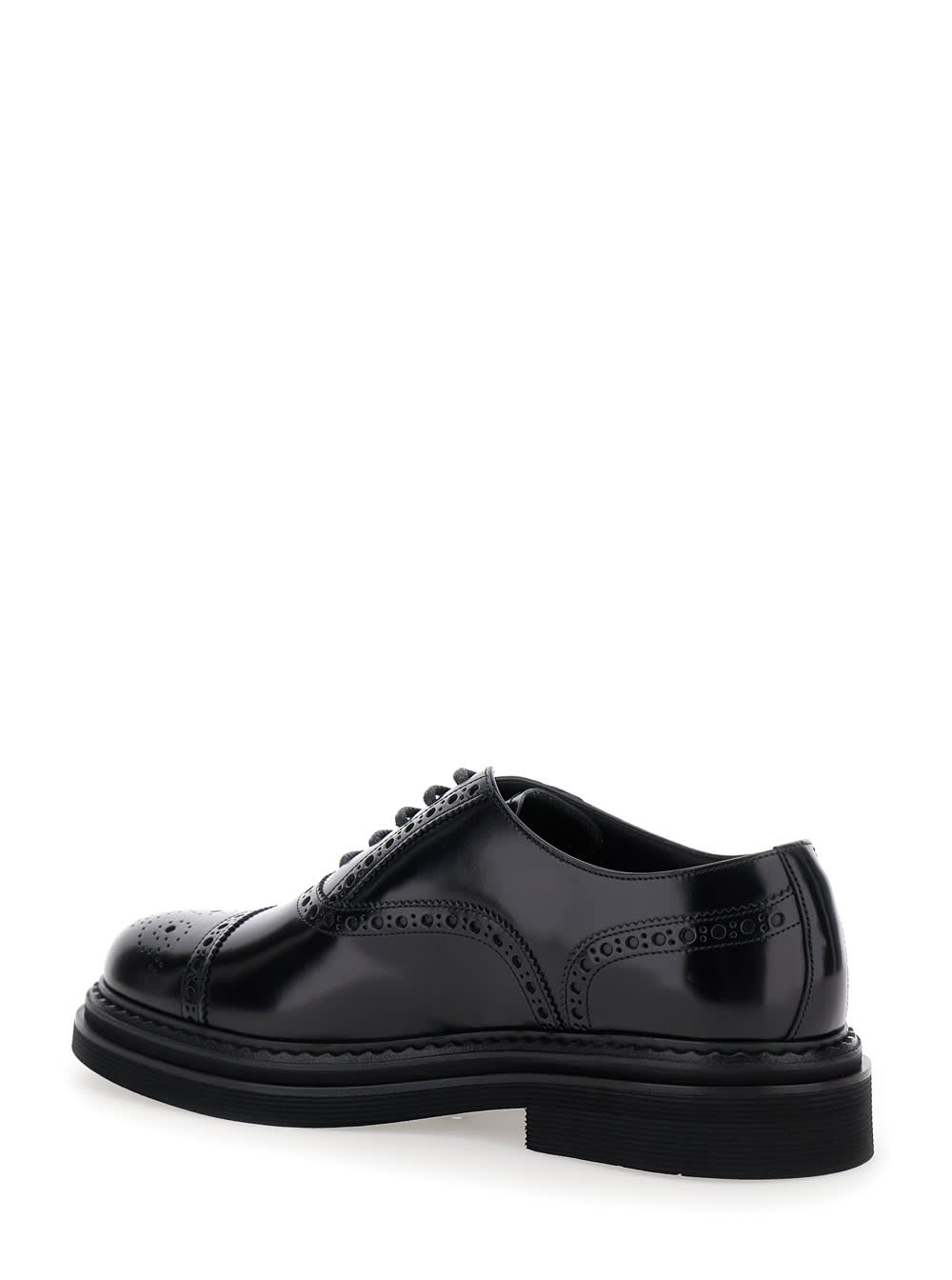 Shop Dolce & Gabbana Black Oxfords With Brogue Detailing In Leather Man