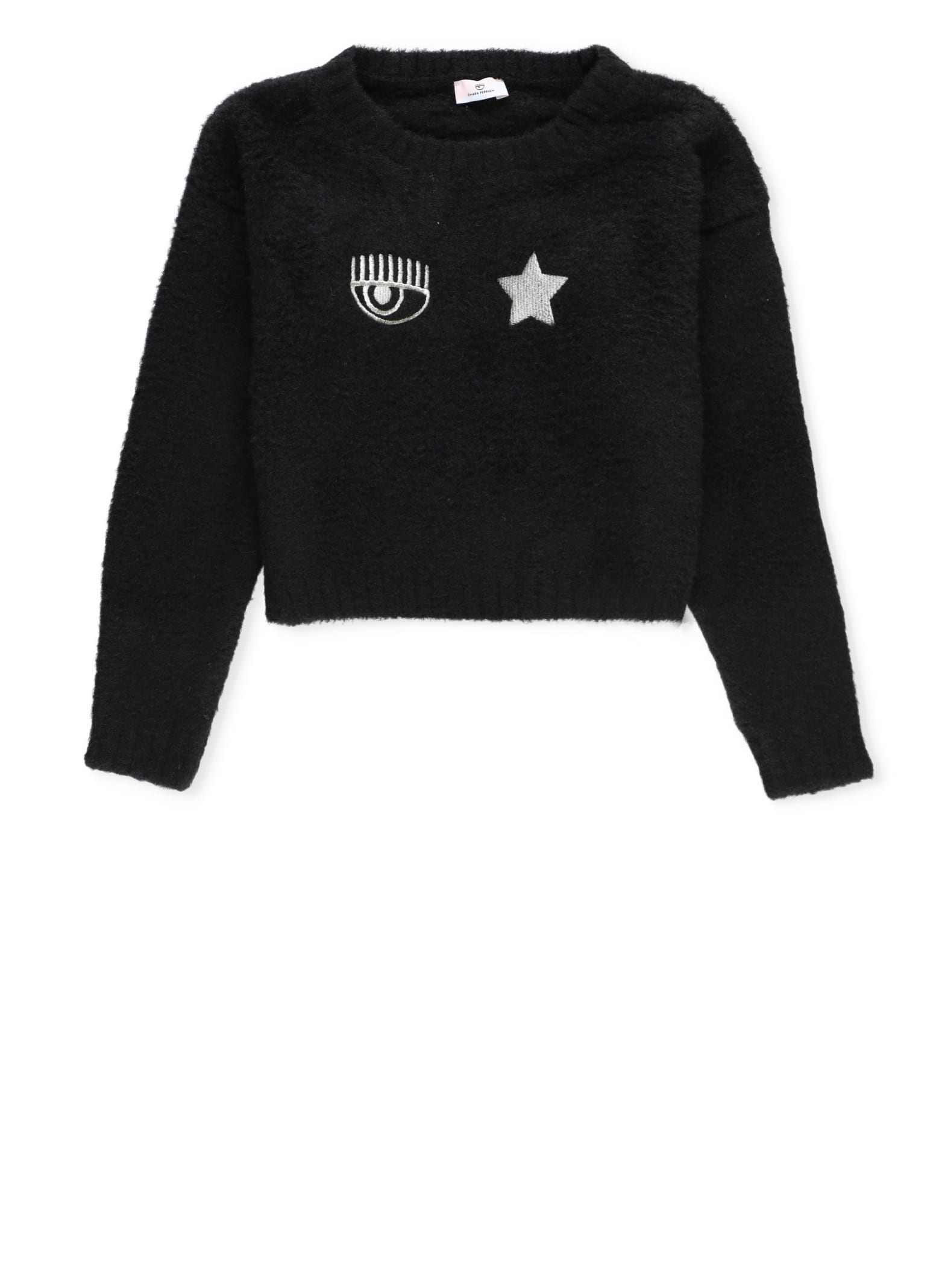 Shop Chiara Ferragni Sweater With Logo In Black