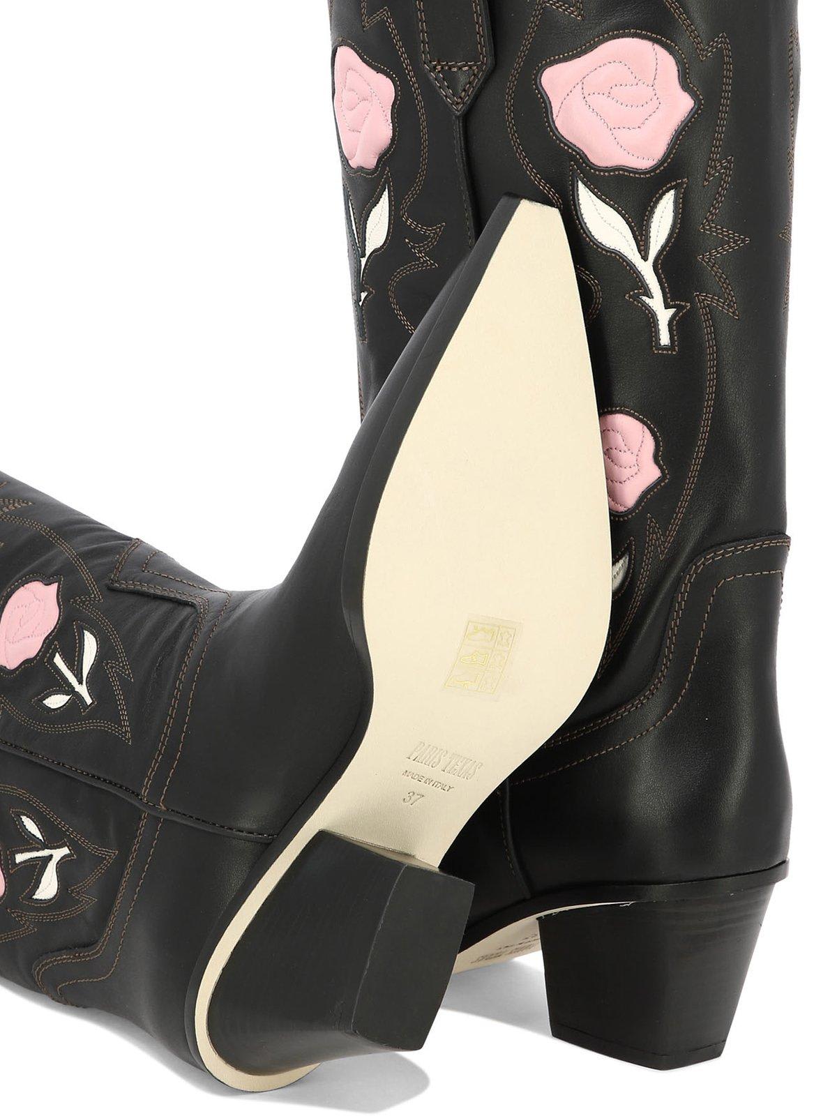 Shop Paris Texas Rosalia Pointed Toe Boots In Black
