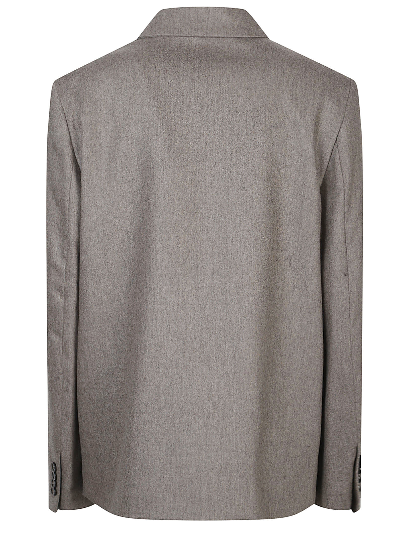 Loulou Studio Loulou Loulou De Saison Gina Wool-blend Double-breasted Flannel Jacket In Gray
