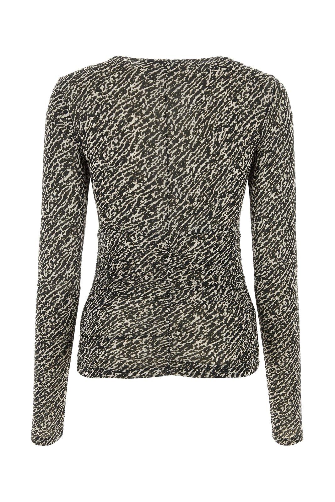 Isabel Marant Laura Abstract Printed Top In Black