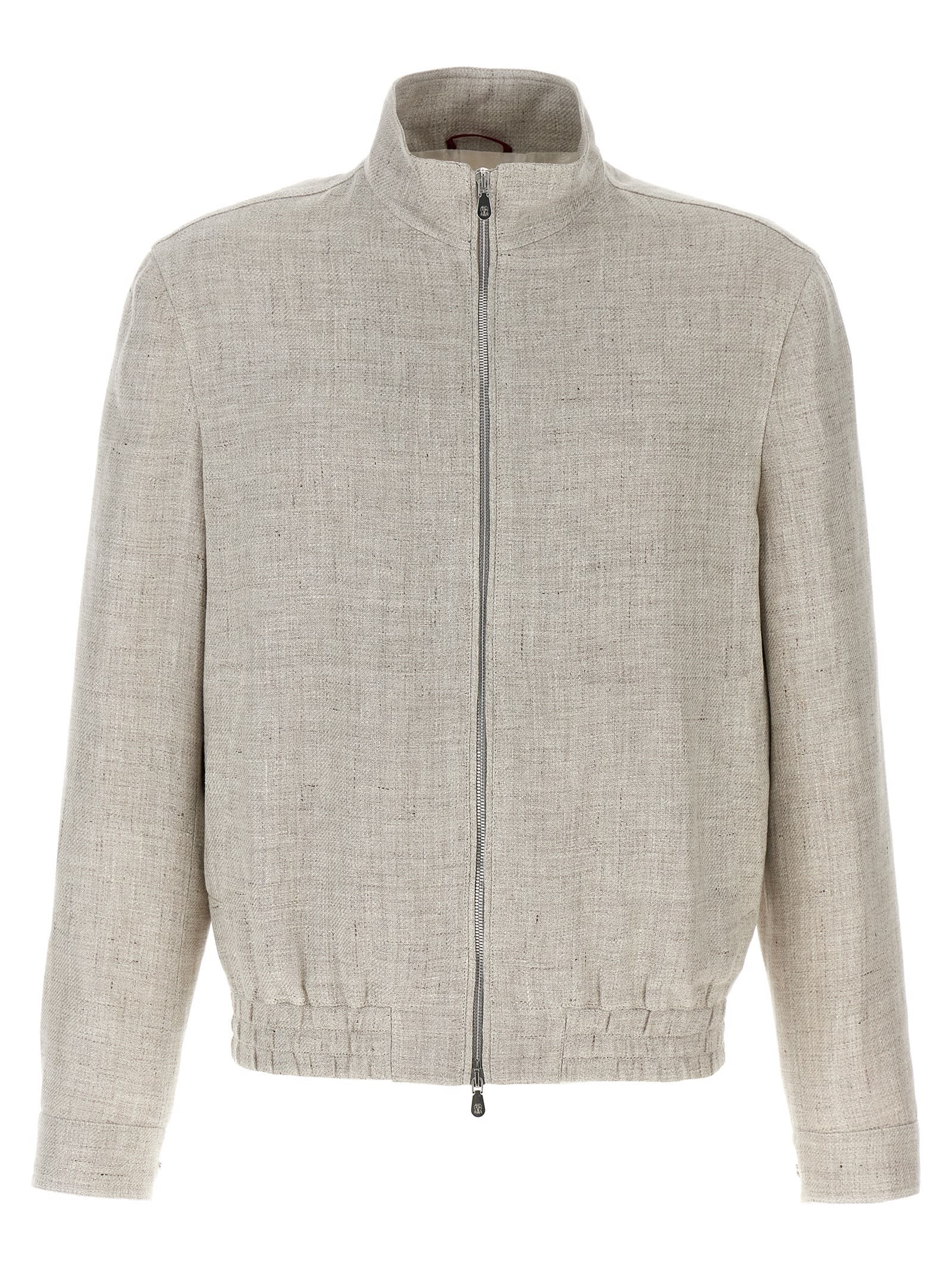 Brunello Cucinelli Linen And Wool Bomber Jacket