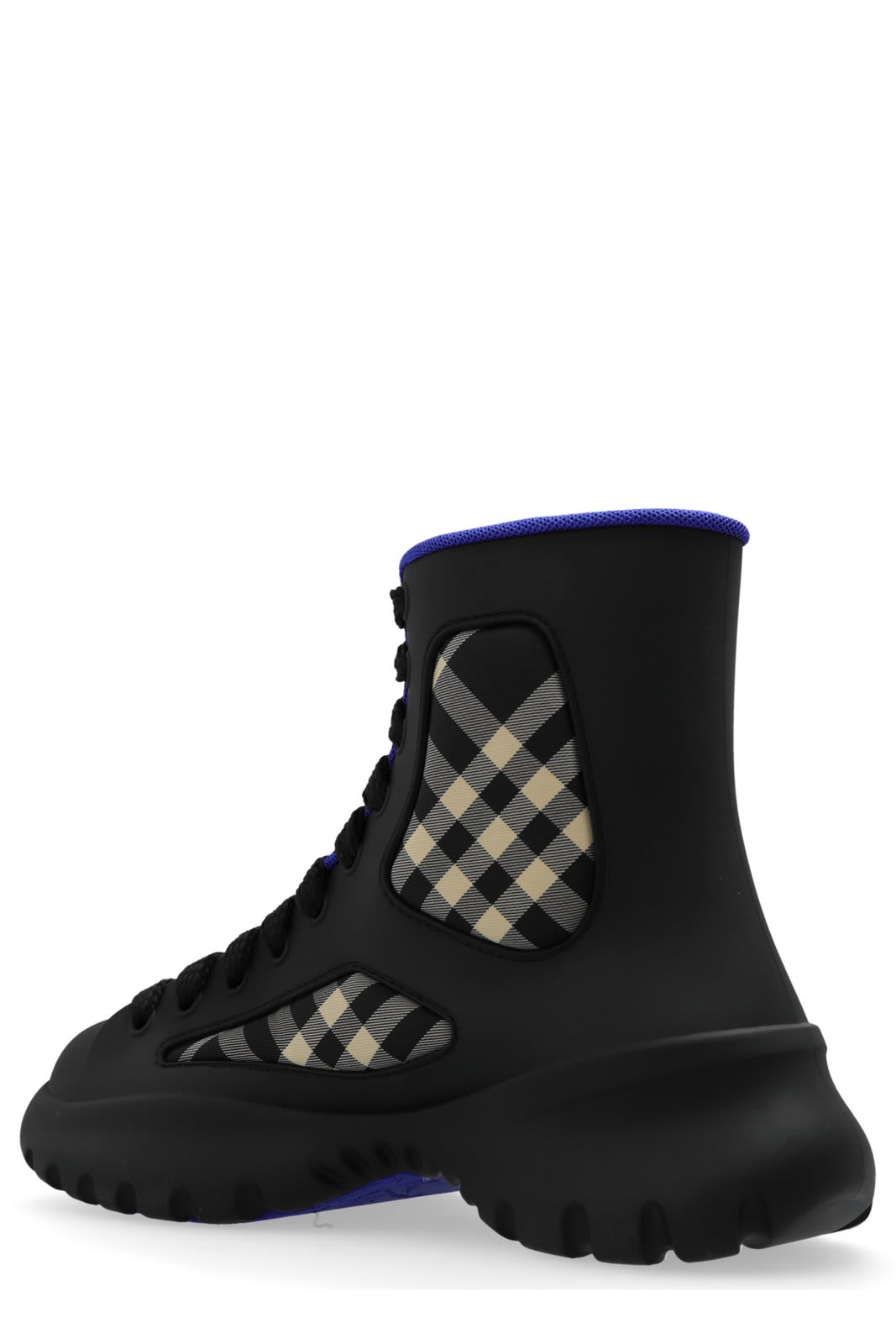 Shop Burberry Boulder Checked Ankle Boots In Black