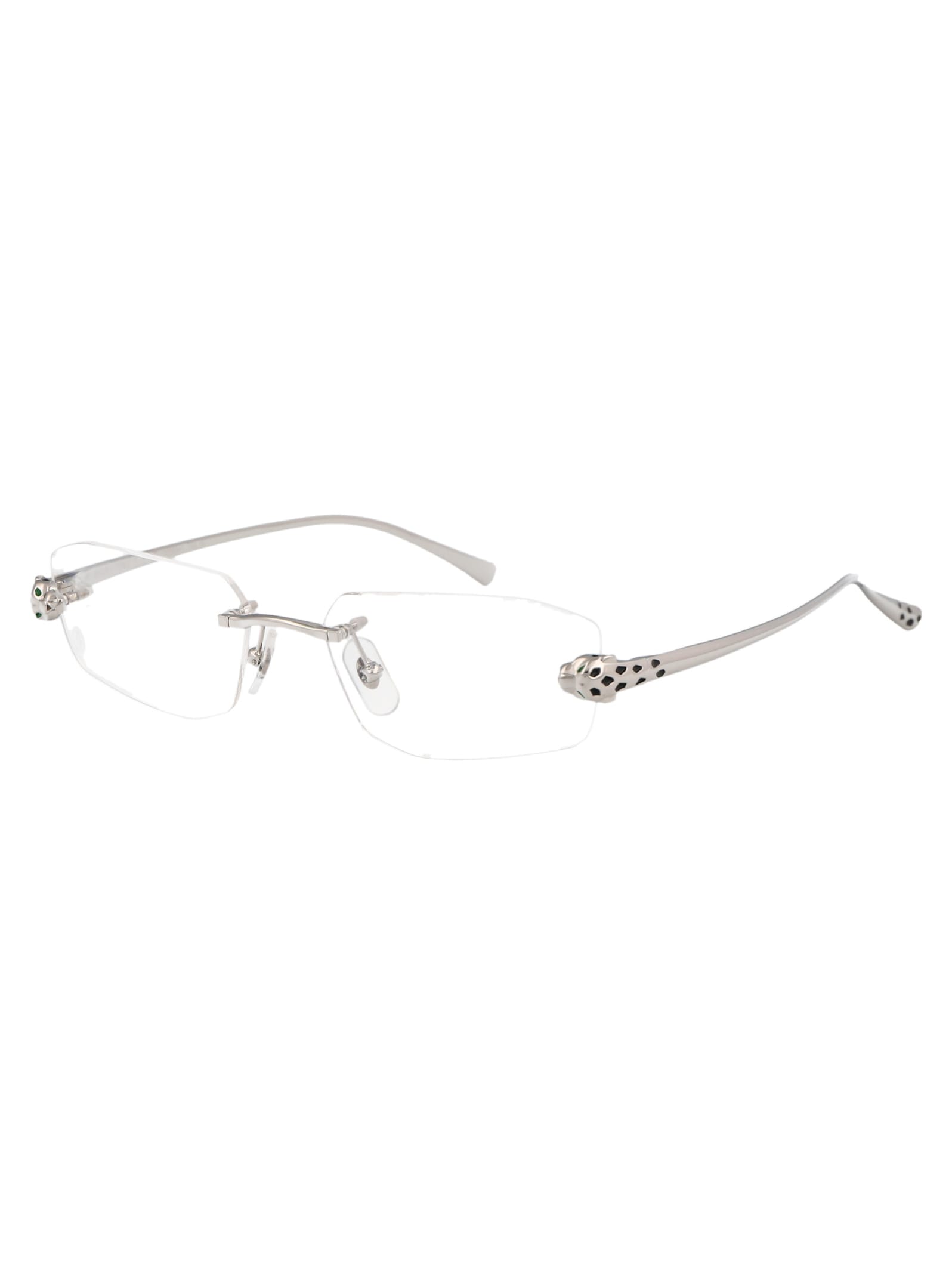 Shop Cartier Ct0494o Glasses In 002 Silver Silver Transparent