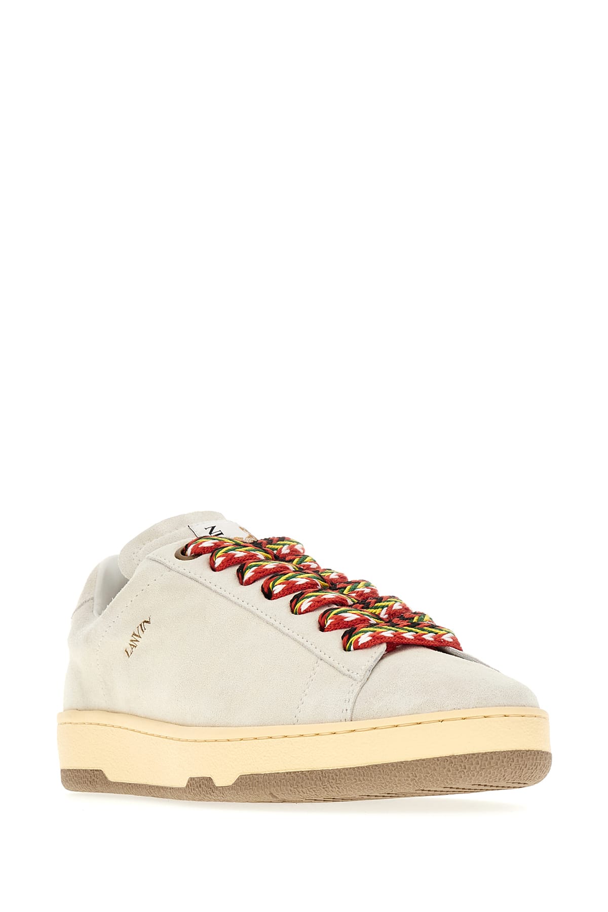 Shop Lanvin Chalk Suede Curb Lite Sneakers In 00