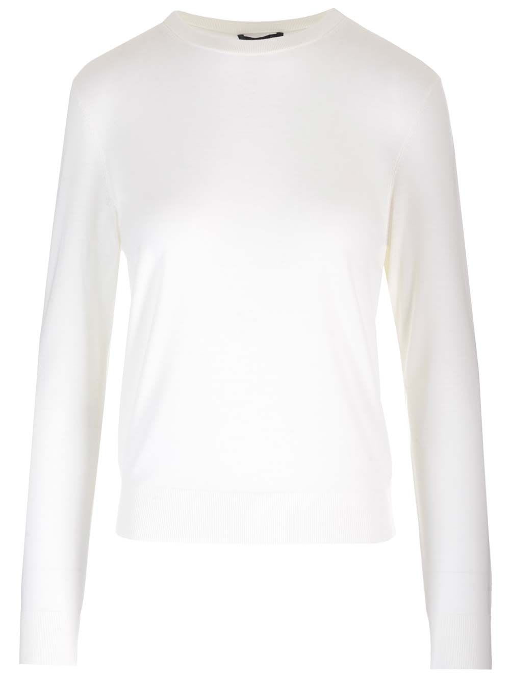 Shop Theory Crew Neck Sweater In White