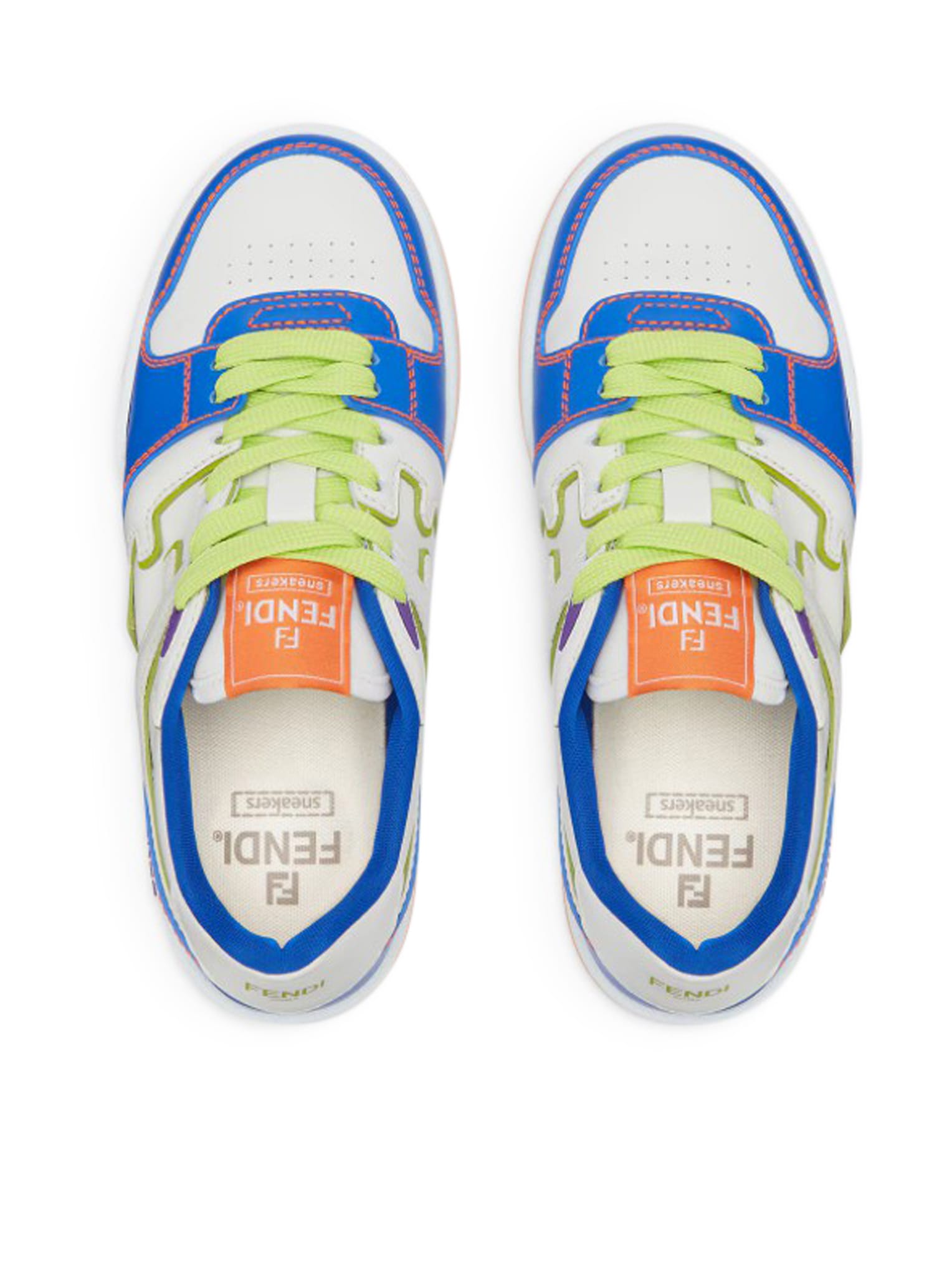 Shop Fendi Match Woman Sneakers In Ooa Blue White Wasab Ver