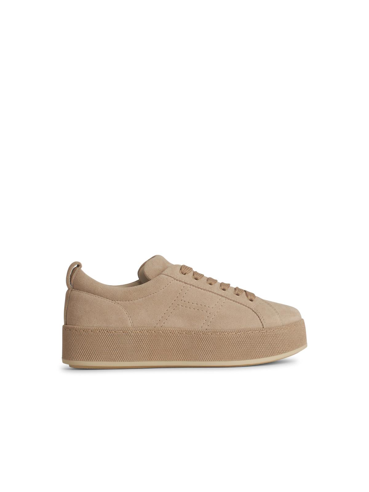 h681 Beige Leather Sneakers