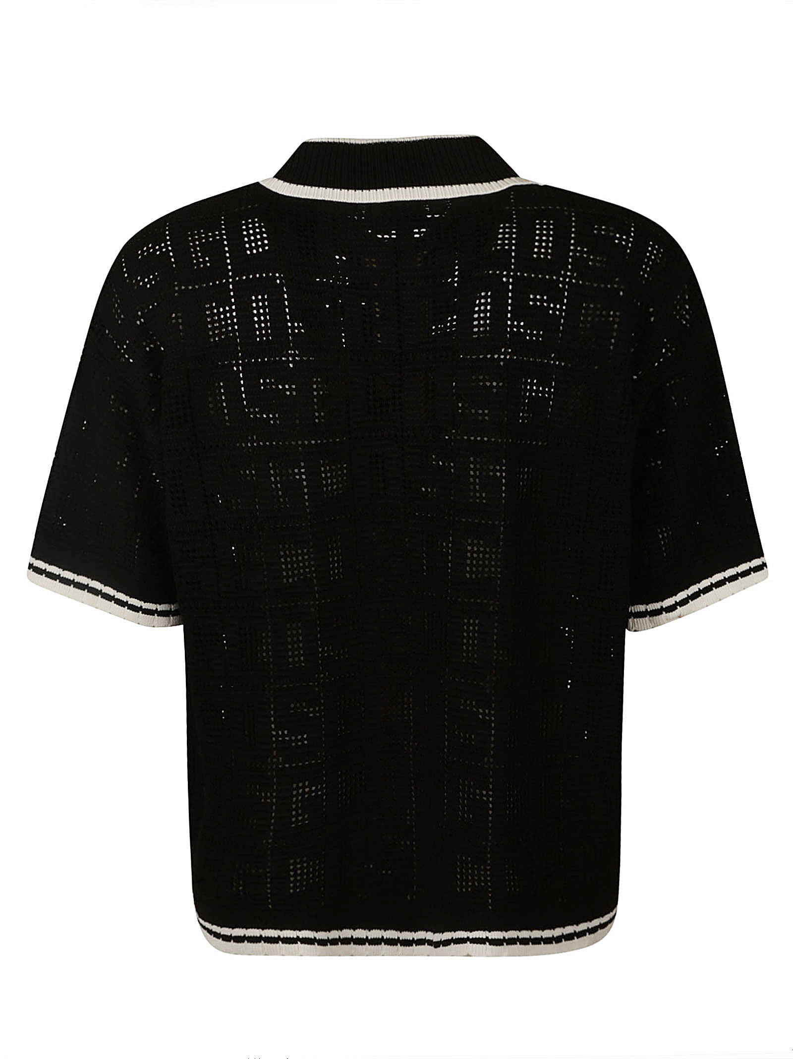 Shop Gcds Monogram Macrame Knit T-shirt In Black