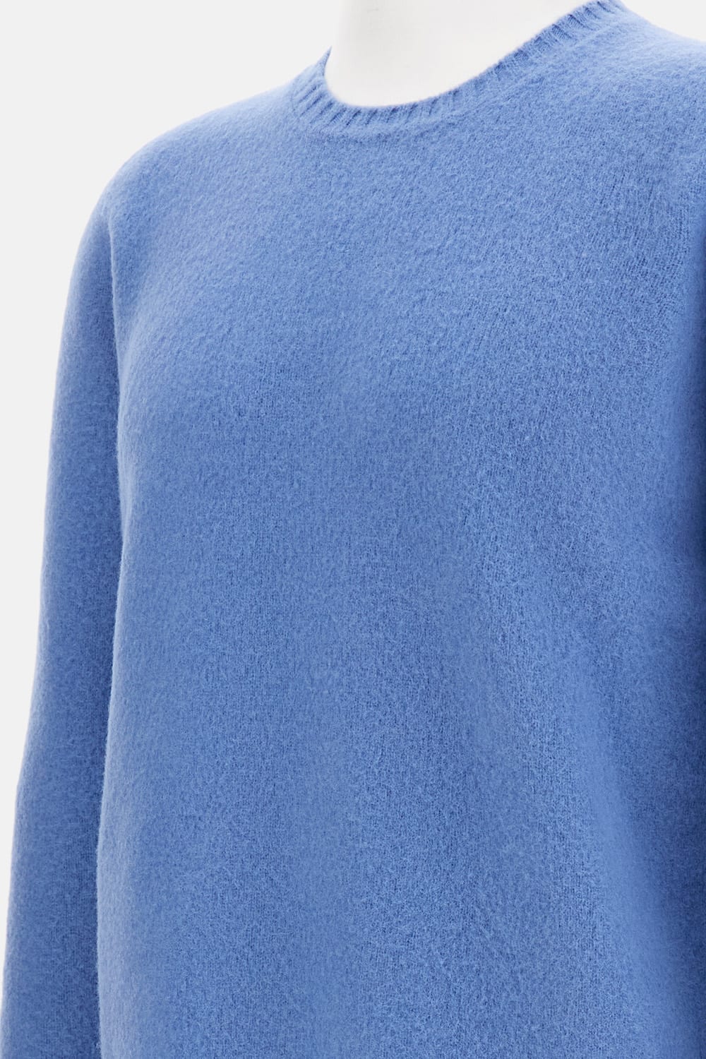Drumohr Brushed Crewneck Sweater In Blue