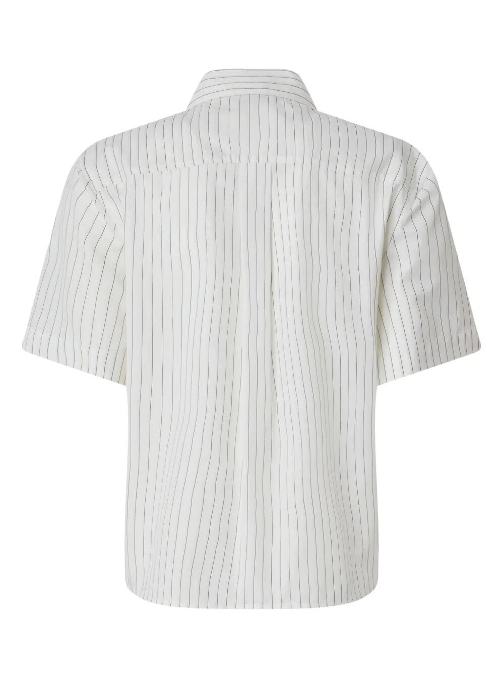 Shop Pinko Innuendo Popeline Shirt In Zpz White Black Beige