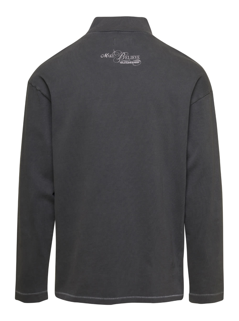 Shop Erl Unisex Make Believe  Longsleeve Tshirt Knit In Grey