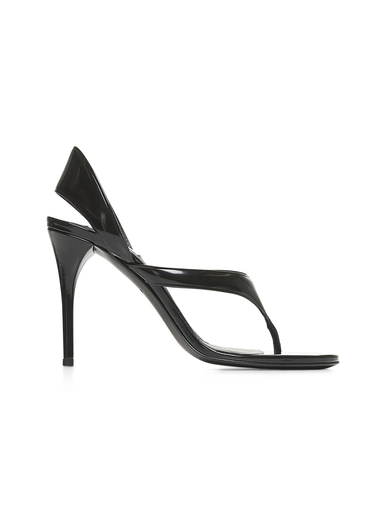 Alaïa Leather Thong Slingback Sandals In Black
