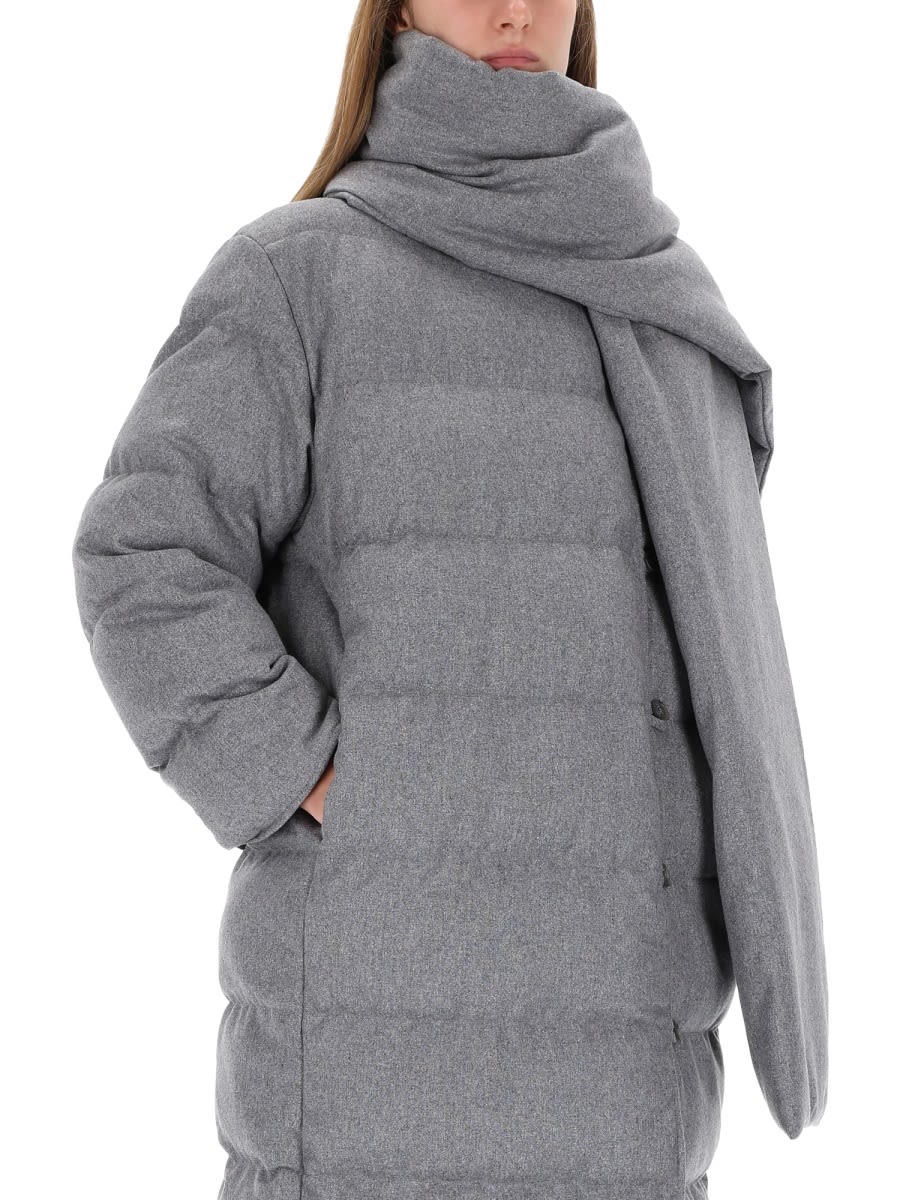 Hugo Boss Pashiza Reversible Long Down Jacket In Gray