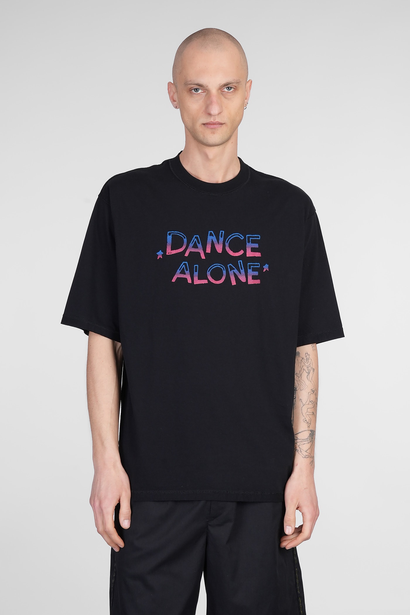 T-shirt In Black Cotton