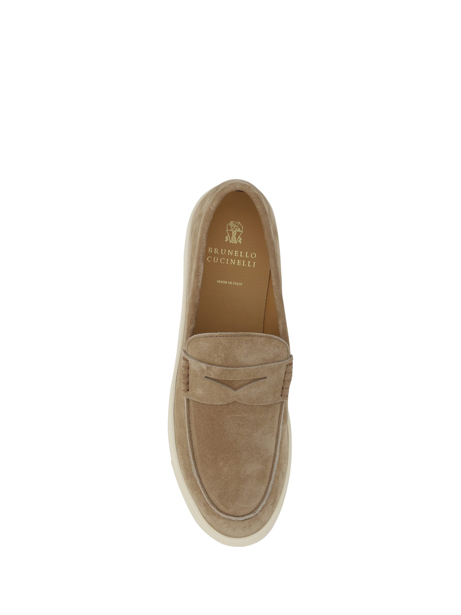 Shop Brunello Cucinelli Loafers In Noisette