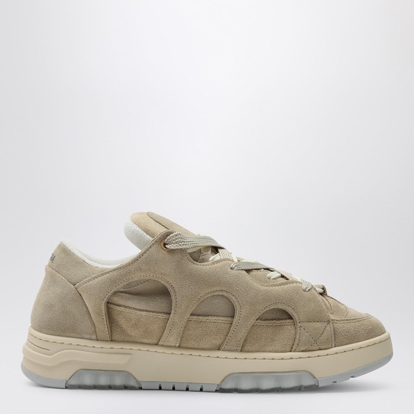 Paura Model 1 Sand-coloured Suede Sneaker In Light Sand