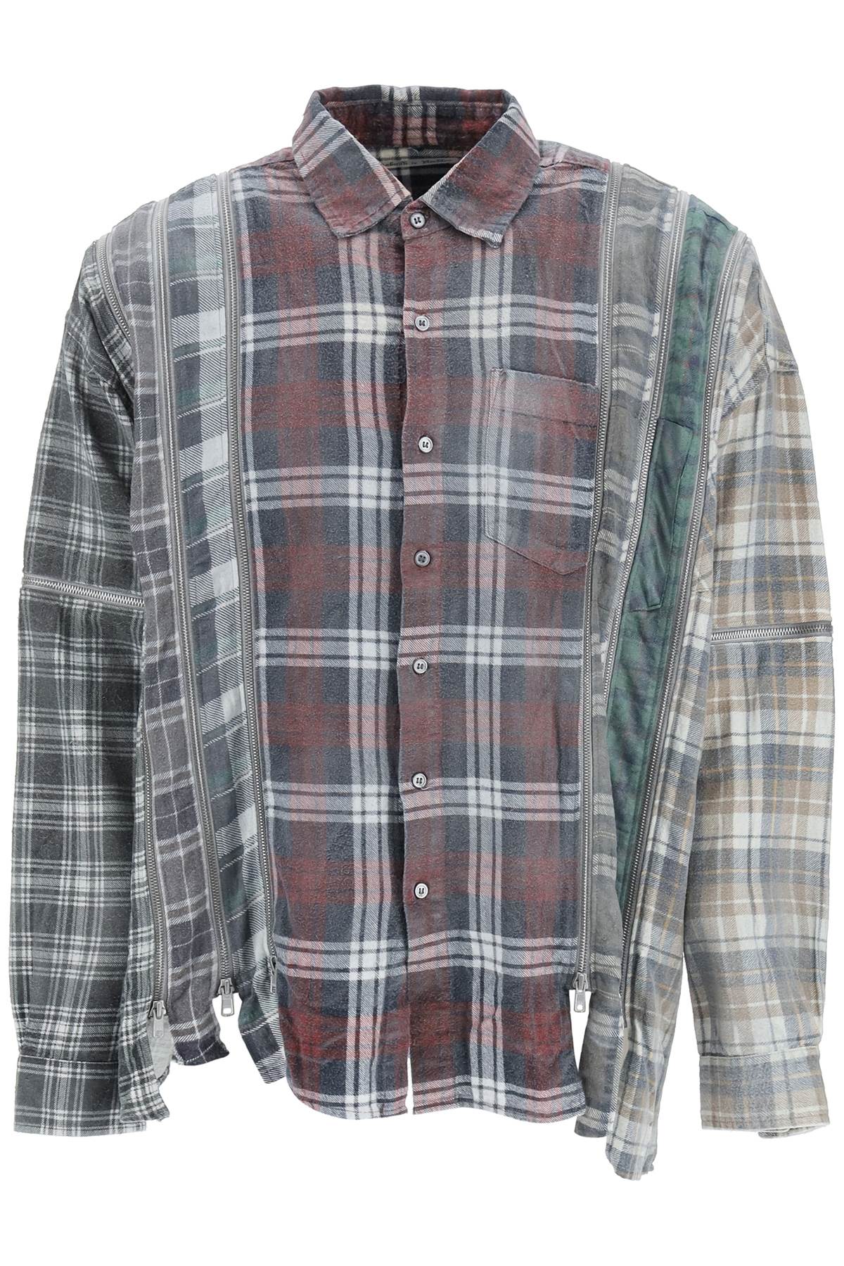 Needles rebuild Patchwork Flannel Shirt With Zippers