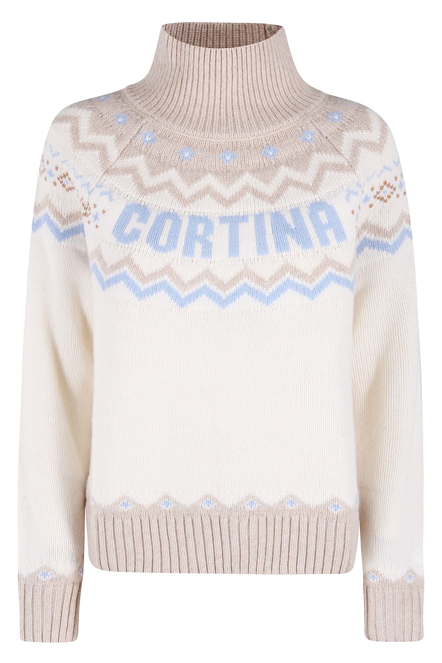 Mc2 Saint Barth Meghan Patterned Sweater In Neutral