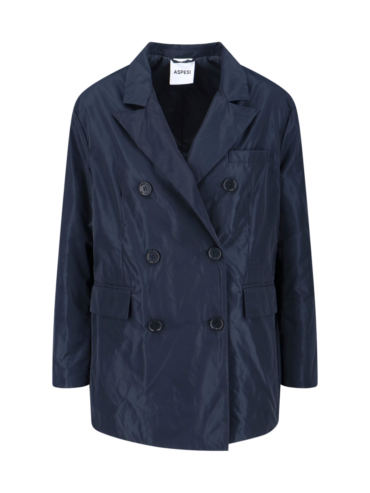 Aspesi Double-breasted Blazer Notched Lapels In Blue