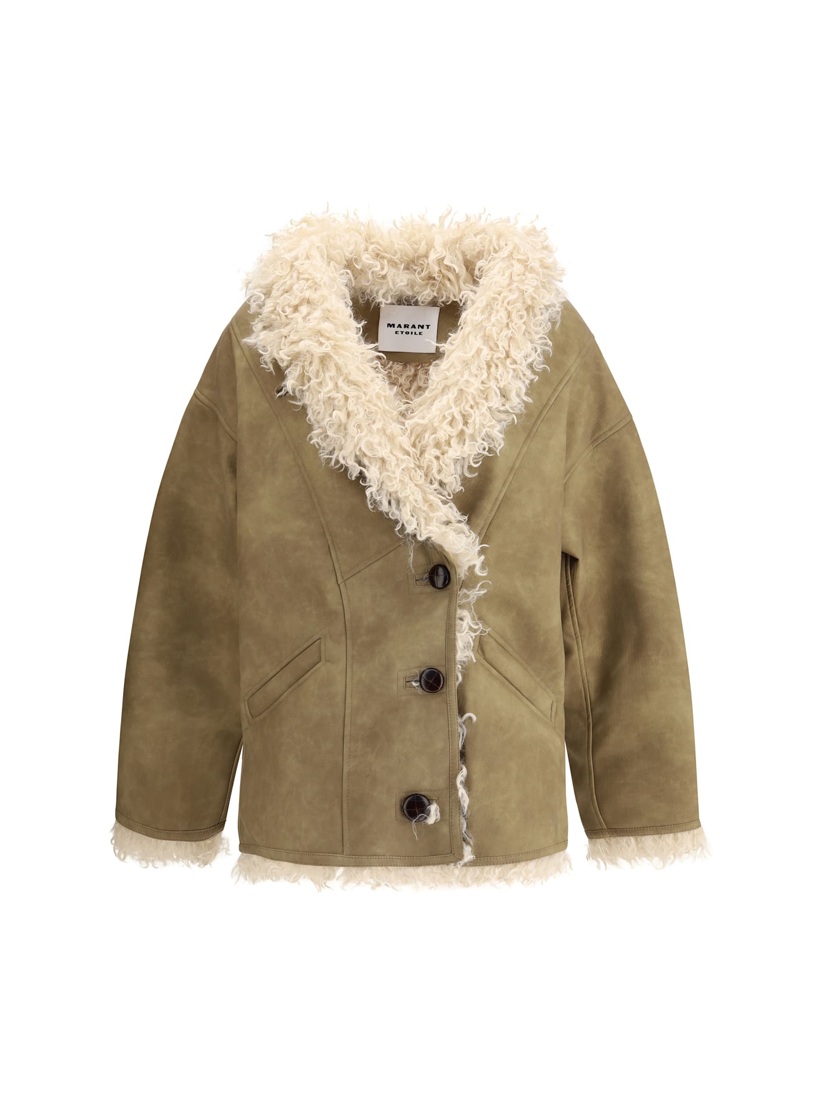 Isabel Marant Étoile Isabel Marant Etoile Eco Shearling Clea Coat In Green