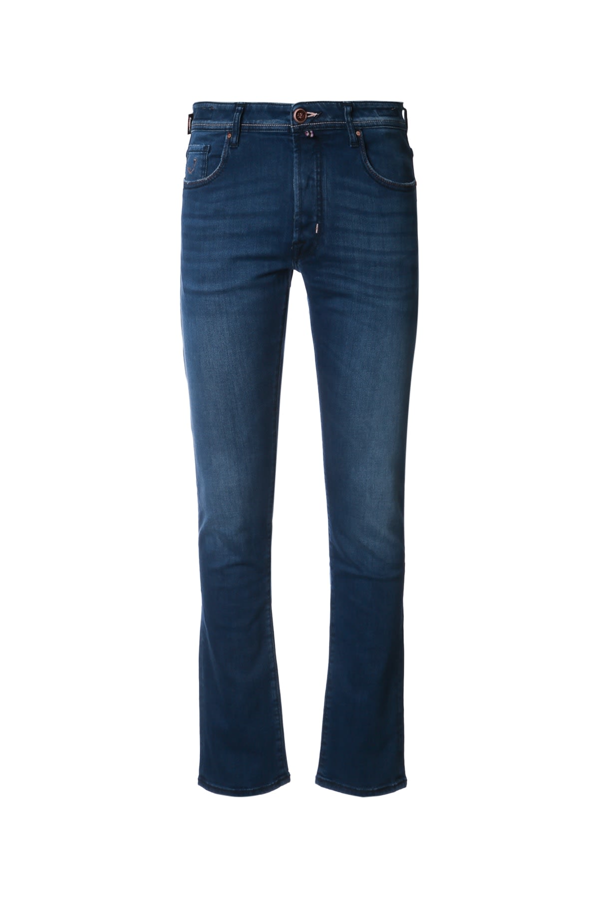 Jacob Cohen Belt Loops Faded Effect Five-pocket Trousers In Blue