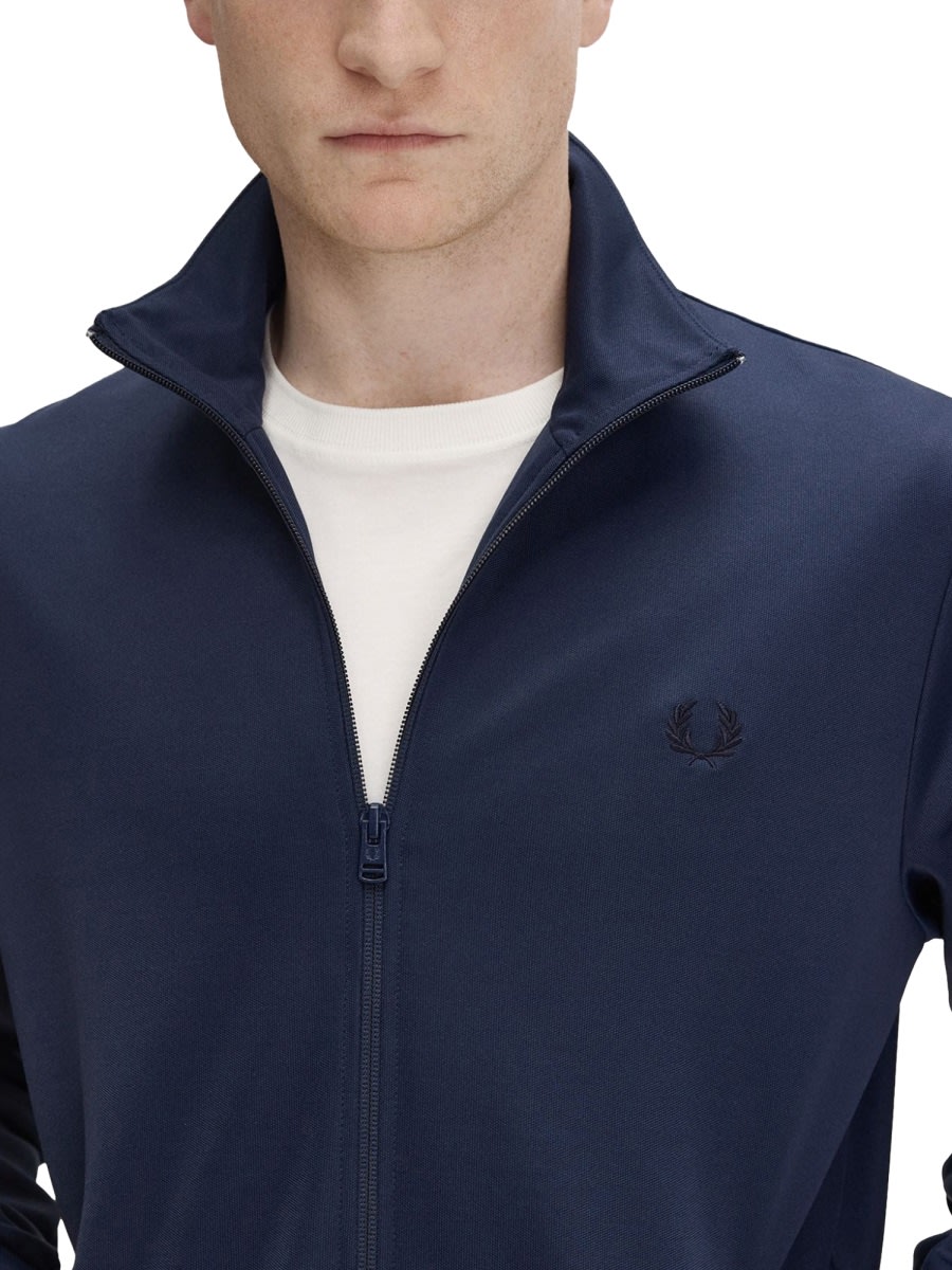 Fred Perry High Collar Ribbed Cuffs And Hem