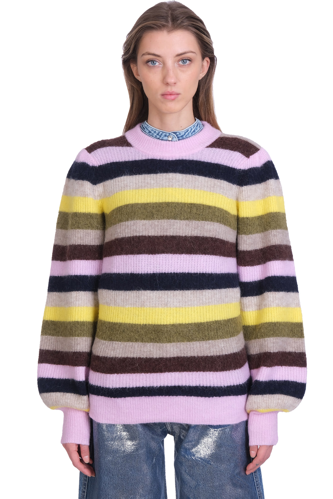 Ganni Knitwear In Multicolor Wool