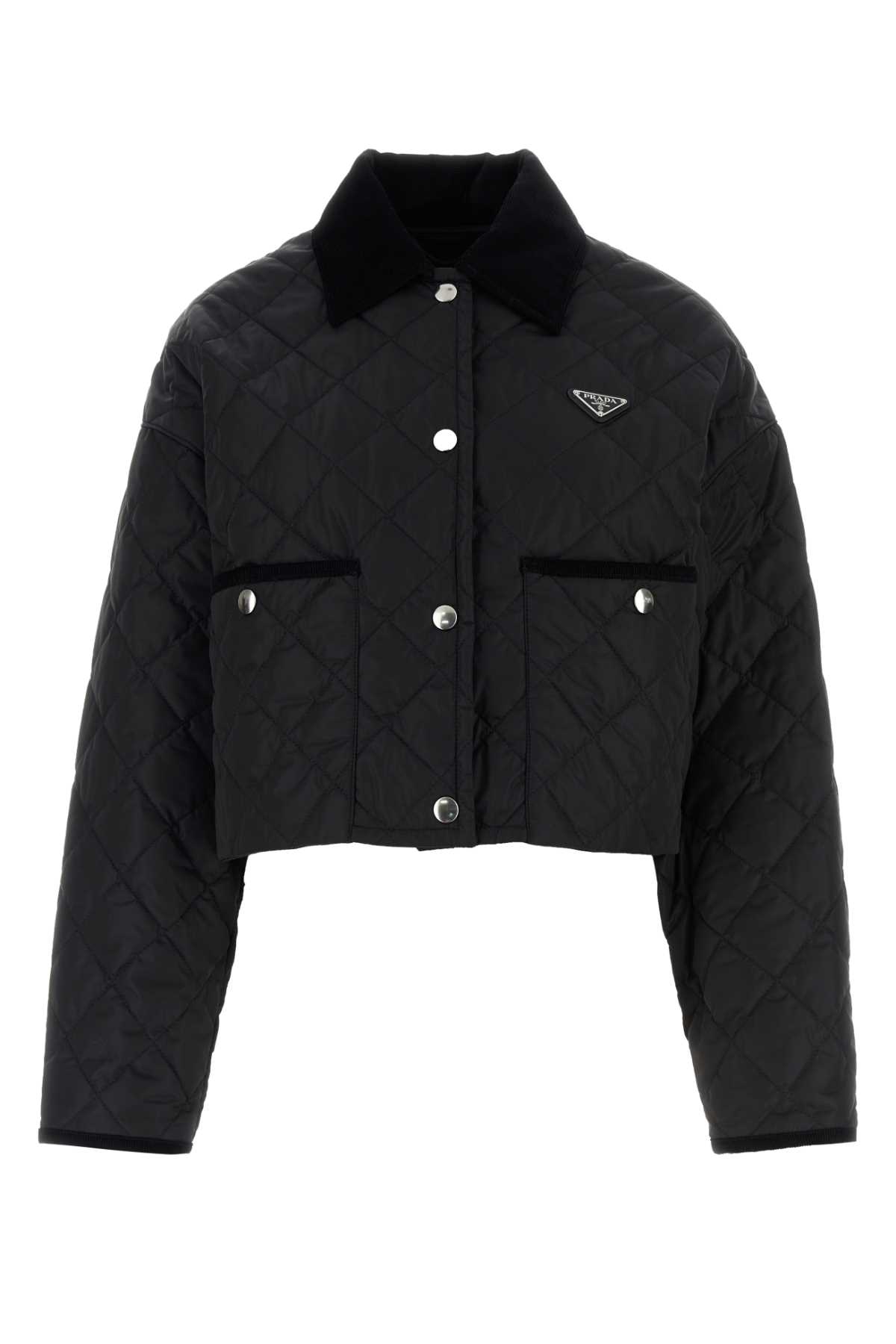 Shop Prada Black Re-nylon Jacket In Nero
