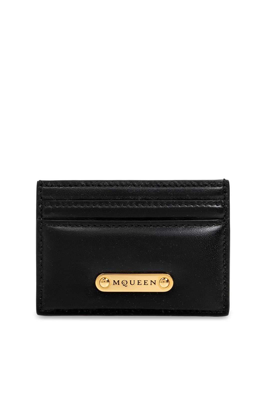 Shop Alexander Mcqueen Logo Plaque Card Case In Black