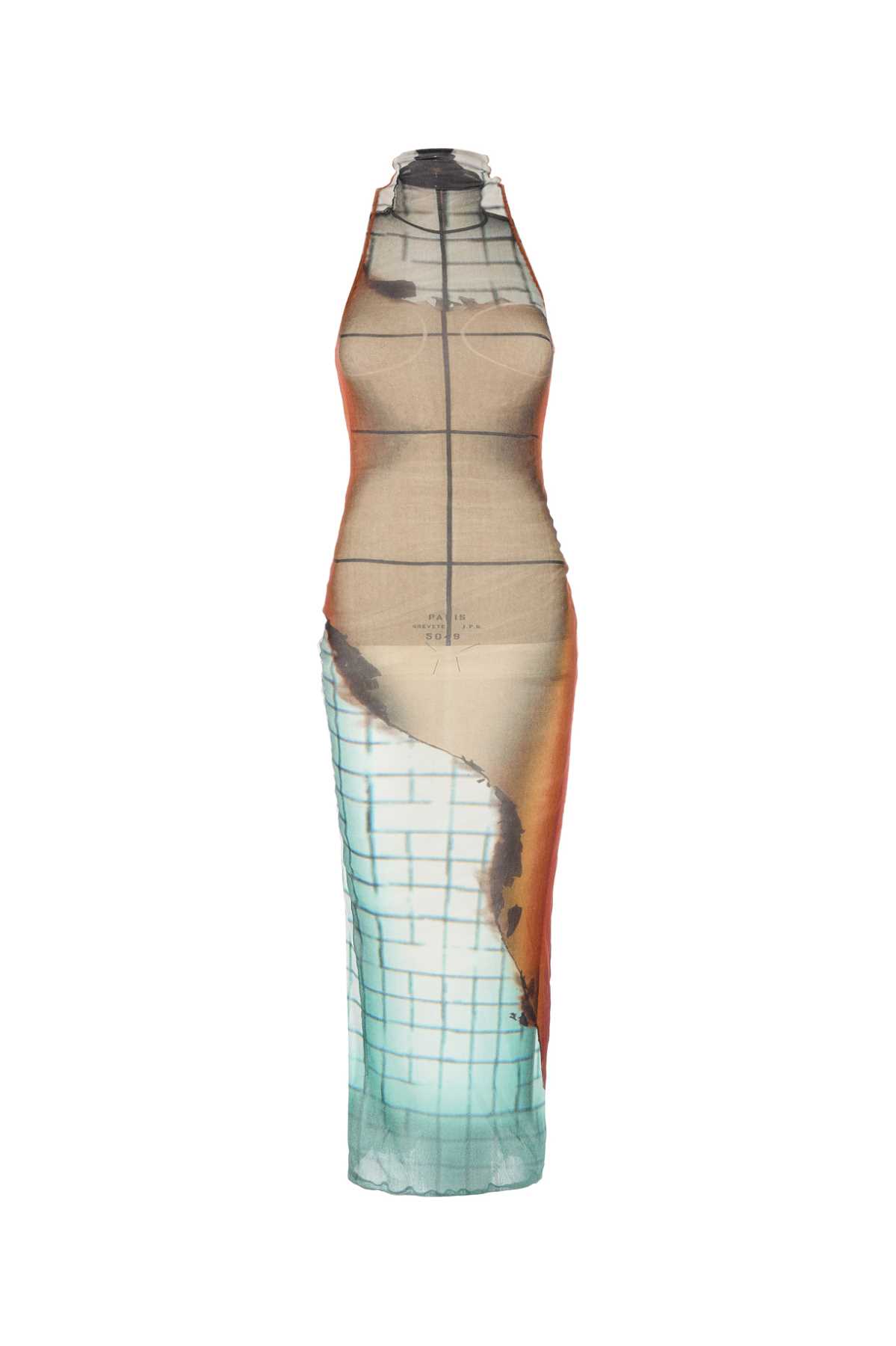 Jean Paul Gaultier Women Printed Tulle The Fire Dress In Brown